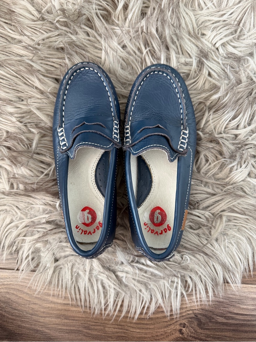 Boy’s Navy Blue Penny Loafers - Garvalin
